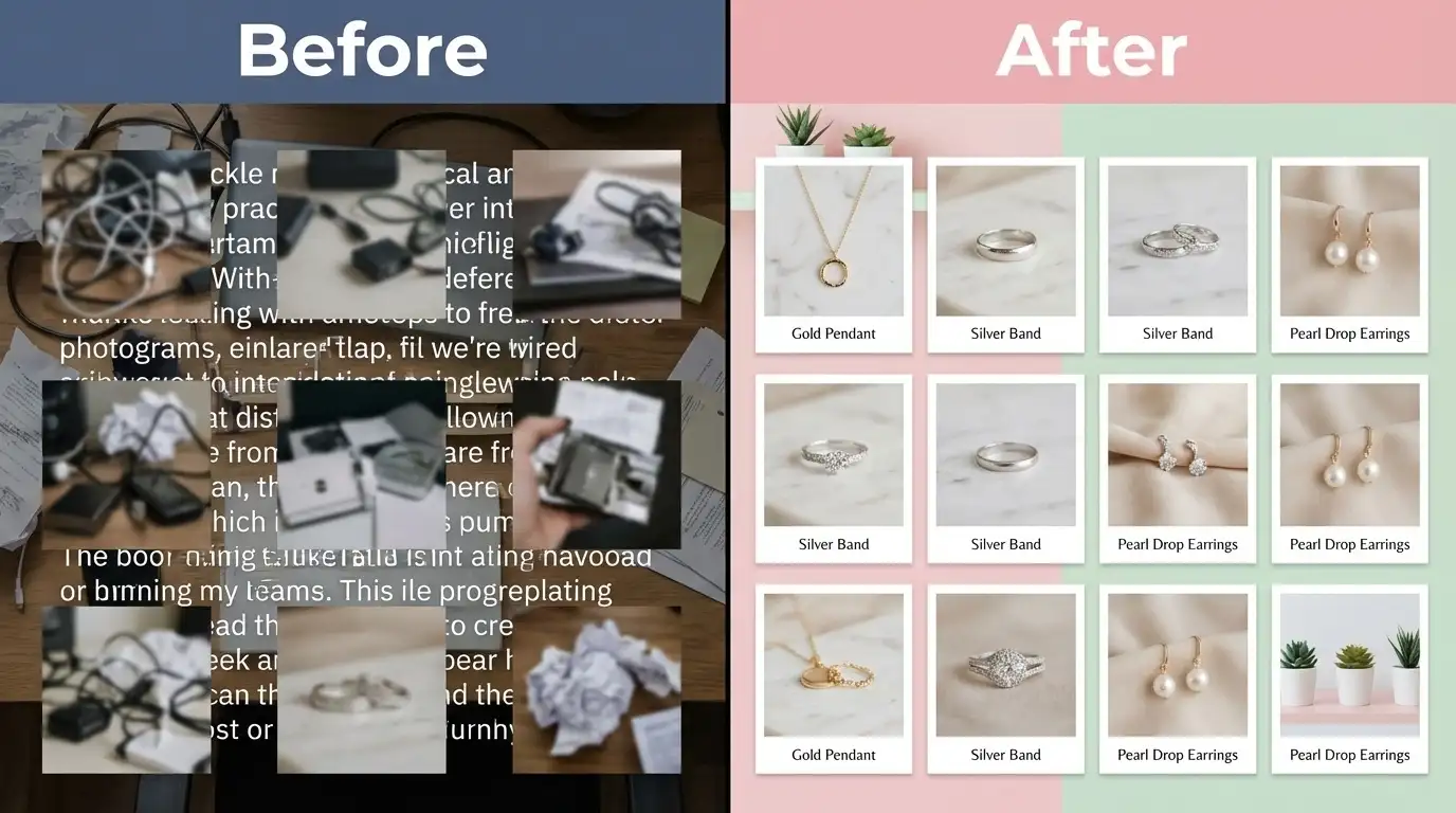 Before and after comparison of Instagram feed design showing aesthetic branding transformation.