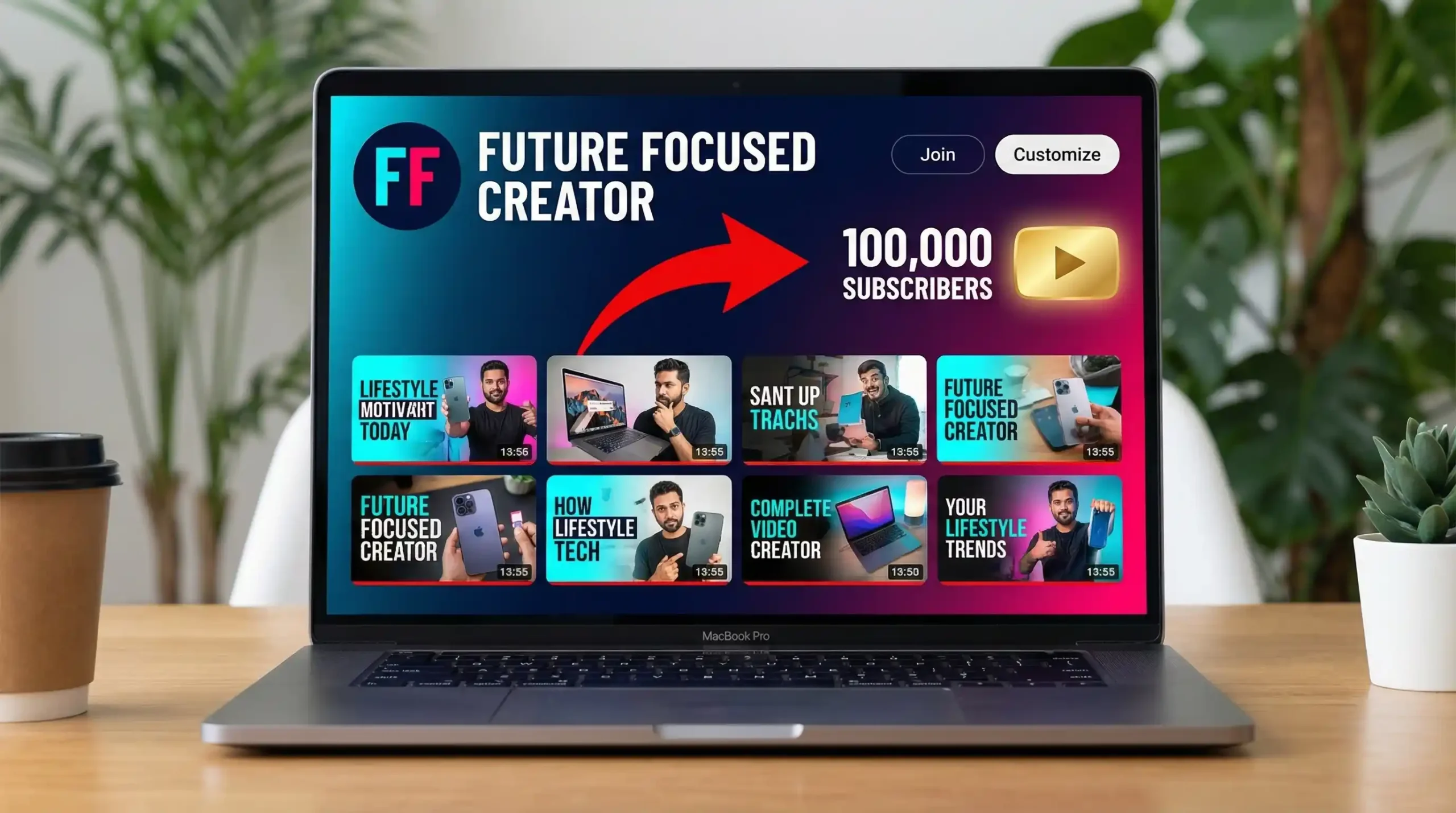 YouTube channel branding and video thumbnail design for a business coach personal brand.