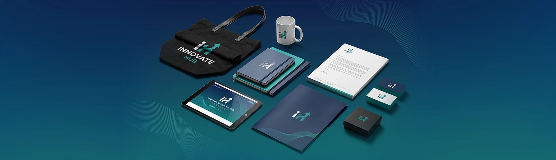 Corporate brand architecture showcasing professional marketing collaterals and brand assets